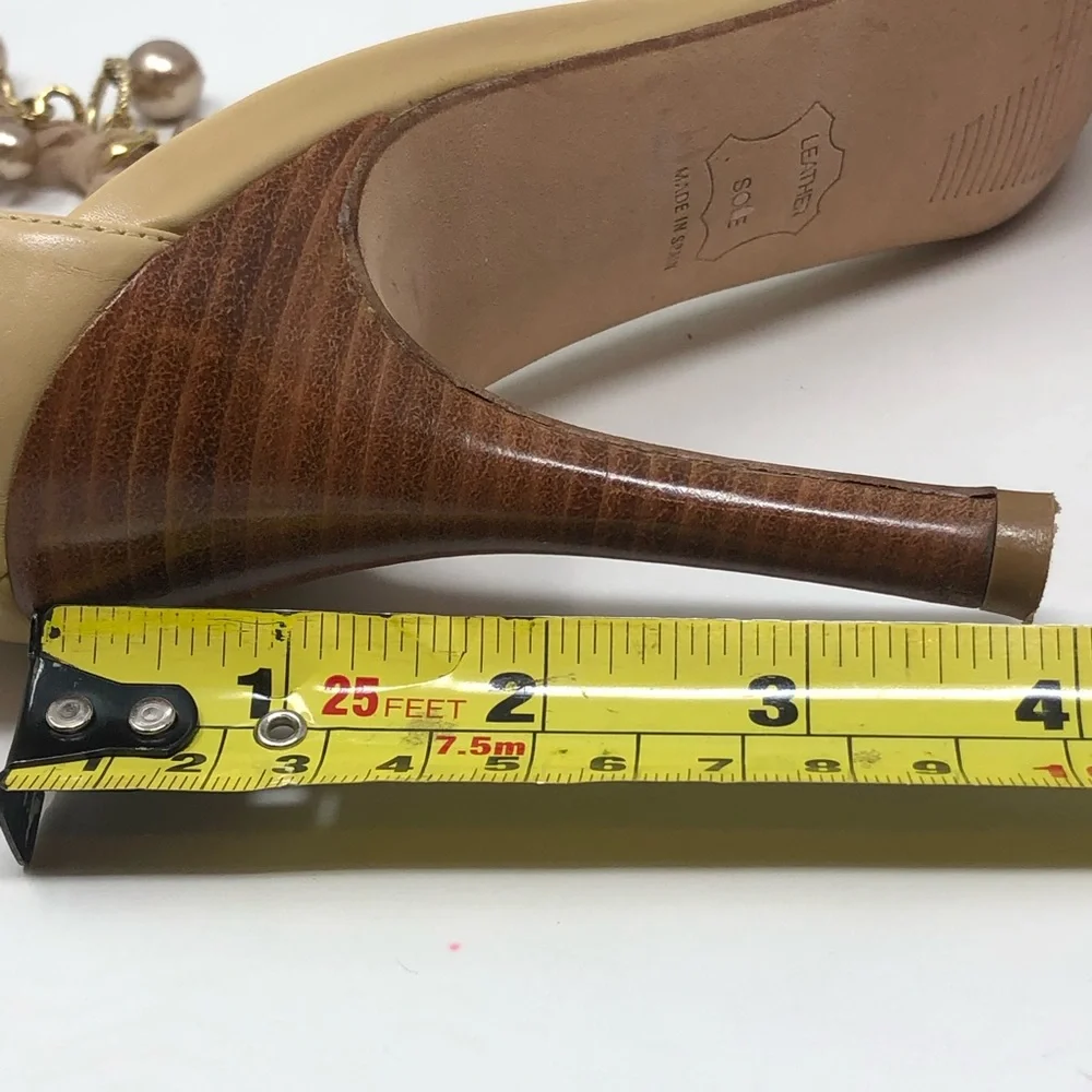 Stuart Weitzman Nude Tie Strap Square Toe Heels
